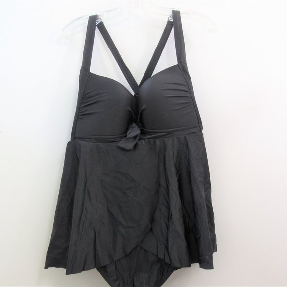 Torrid Swim Black Wireless Tie Front Bathing Swimsuit Bathing Suit - Picture 5 of 7